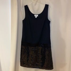 two tone Loft black sequin dress